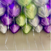 Хром сиреневый/лайм/серебро - 15шт